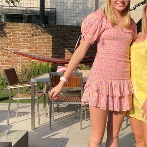 Loveshack fancy Violet mini dress in melon punch